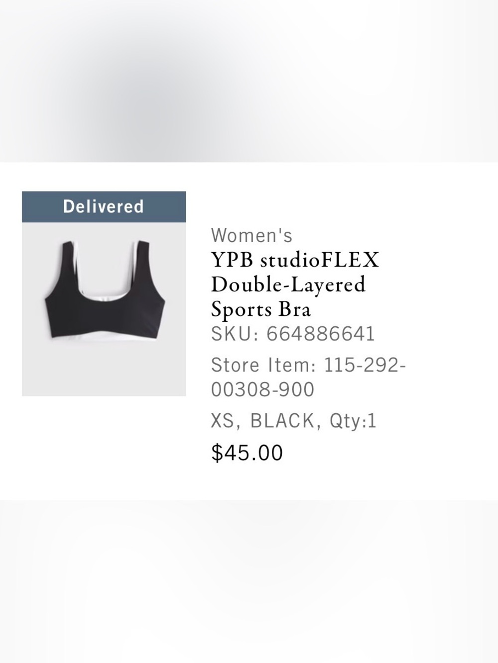 Abercrombie & Fitch Black Double-Layered Sports Bra